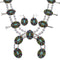 Southwest Multicolor Needlepoint Silver Squash Blossom Necklace Set WX71808